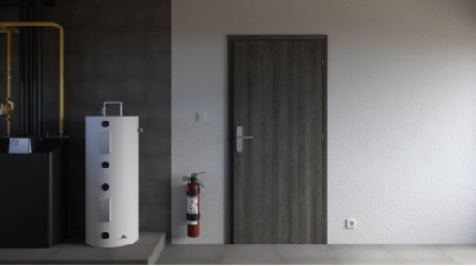 Dveře do technické místnosti a garáže